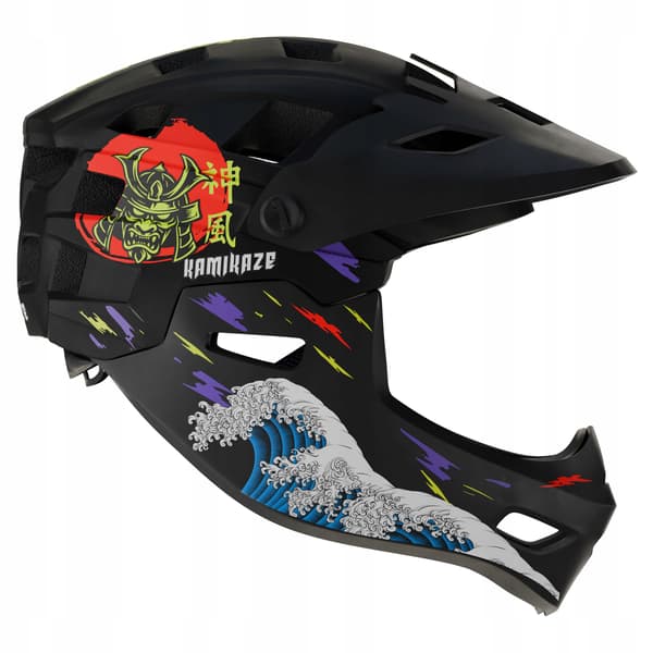 Kamikaze Ronin Wave Integralhjelm Sort - Størrelse S
