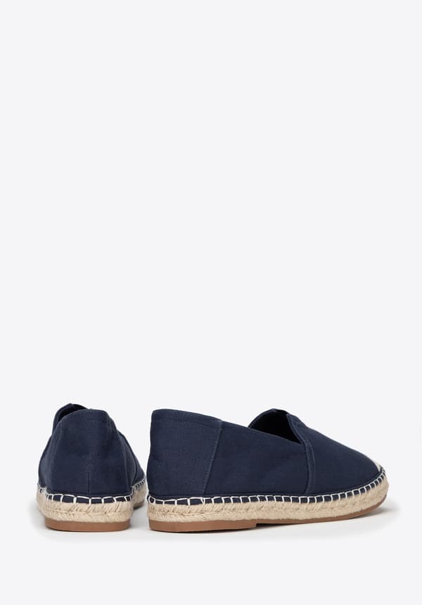 Wittchen herr espadriller med flätad tå, marinblå, textilmaterial