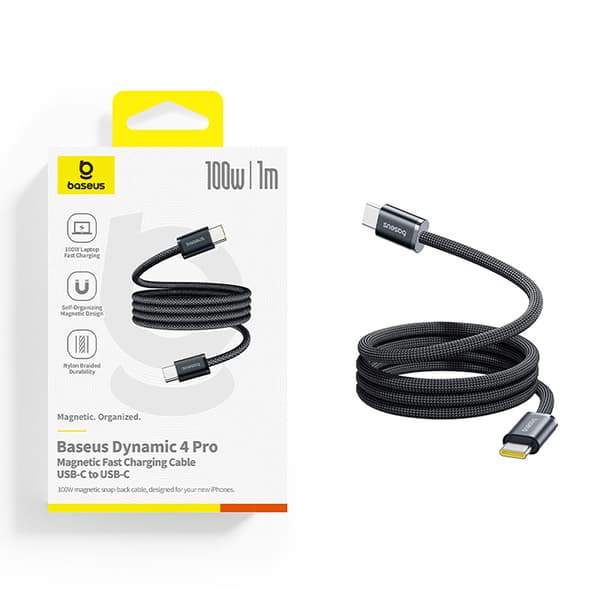 Filtfri USB-C 100W 1m kabel - Sort