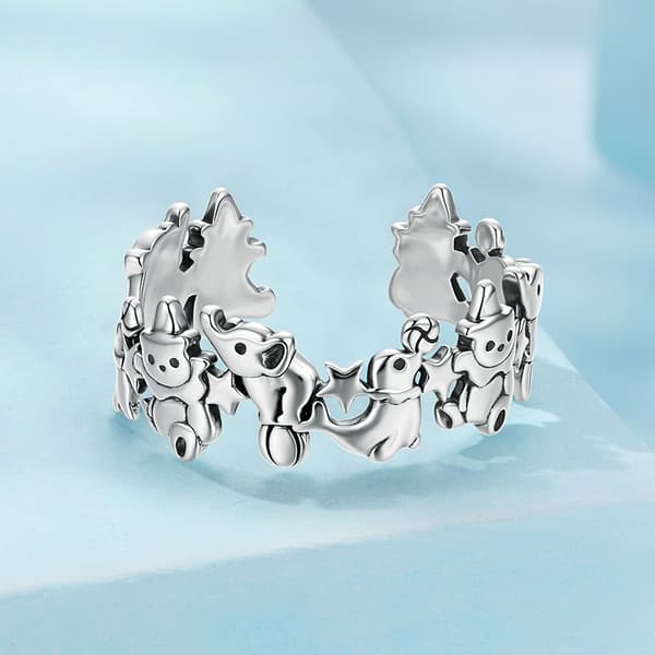 Silverring Justerbar Cirkusring 925 Silver Trusky