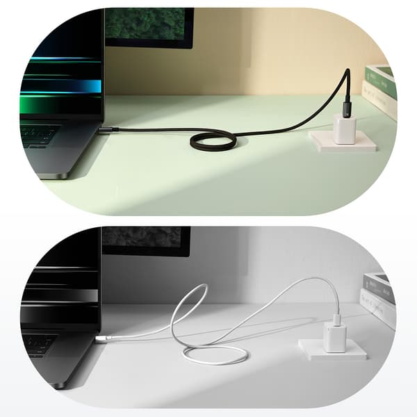 Wolfram Guld Kabel med Magnetisk Organizer USB-C 100W 1m - Sort