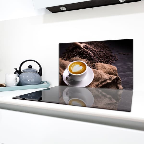 Glasbeskytter til komfur 90x52 Kaffe