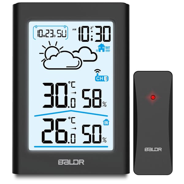 Vejrstation med display BD-911 sort