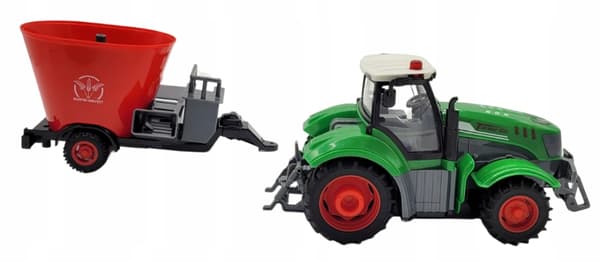 Fjernstyrret traktor med anhænger og LED-lys