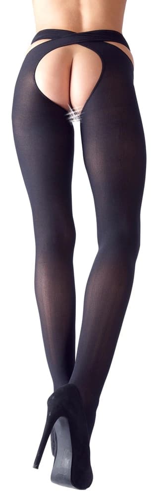 Cottelli LEGWEAR Sorte Strømper med Hoftestropper SM