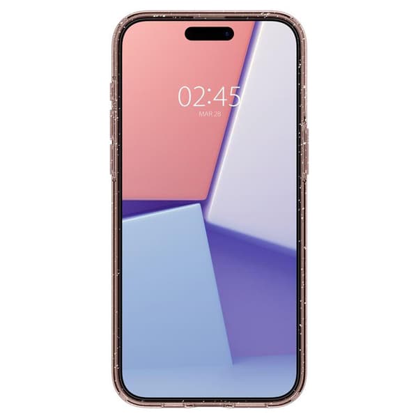 Flydende Krystal Glitter iPhone 15 Pro Max Etui - Lyserød Gennemsigtig