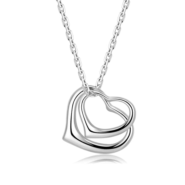 Collar de cadena de corazón de plata S925
