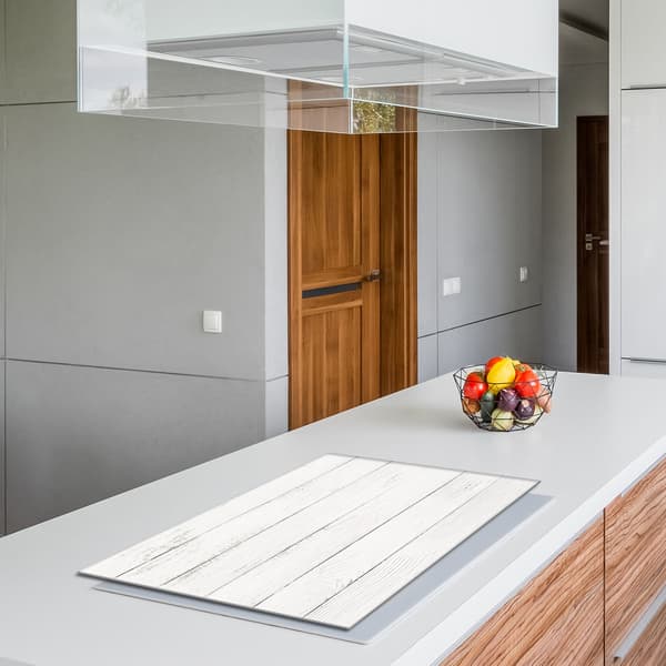 Skyddsplåt för spis i glas 80x52 trä
