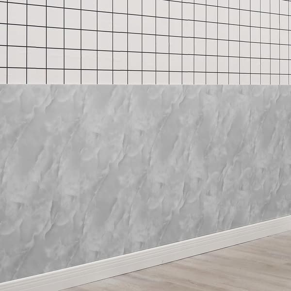 SJÄLVHÄFTANDE PANEL GRÅ MARMOR PVC LAMINAT GLANS 80x40 cm panel9