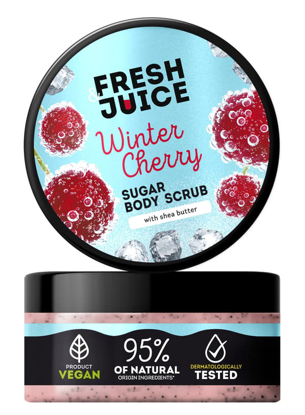FÄRSK JUICE Sockerkroppsskrubb Vinterkörsbär 200 ml