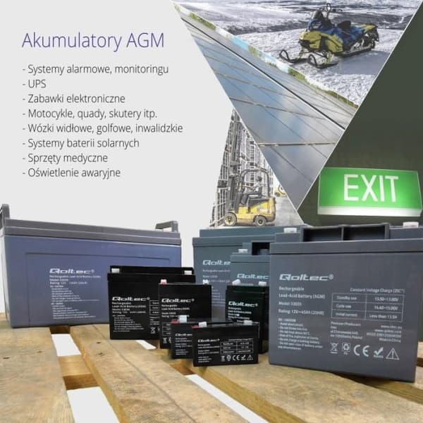 Qoltec 6V AGM-batteri | 12Ah
