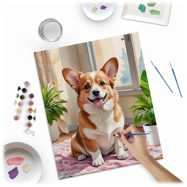 Måla efter nummer-bild 40x50 cm Massido Corgi hund