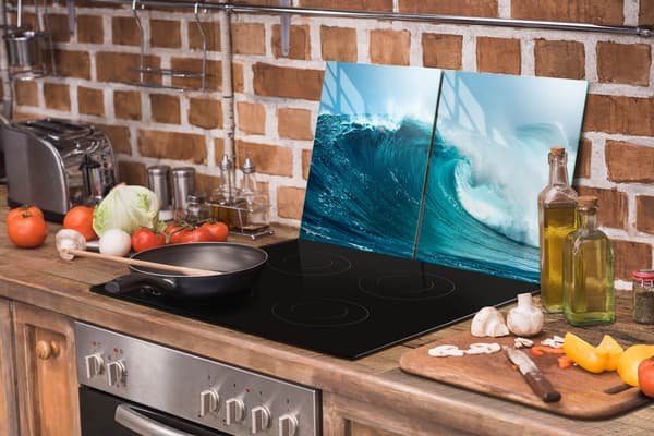 GLASBESKYTTELSESPLADE TIL KOMFUR 85x52 WAVE