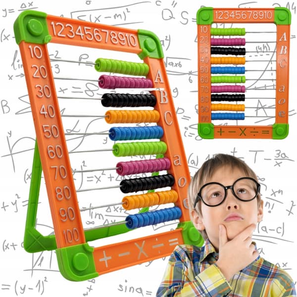 Färgglad farverig læreabacus traditionel stor 23 cm