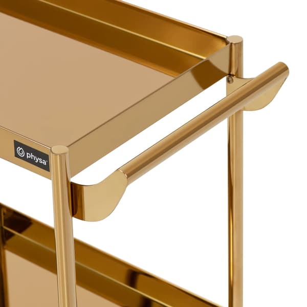 Frisör- och kosmetikassistent med 3 hyllor - guld