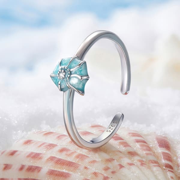 Silverring Justerbar Snäckskalring 925 Silver Trusky