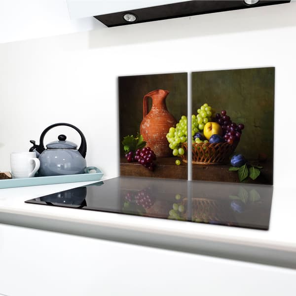 Glasskydd för spishäll 2x40x52 Grape