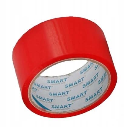 Förpackningstejp 48/50 mm röd stark klistrande 48/50 yard