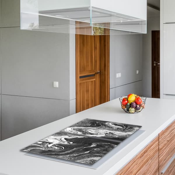 Glasbeskytter til komfur 2x40x52 Marmor