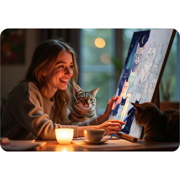 Måla efter nummer-bild 40x50 cm Massido Katter