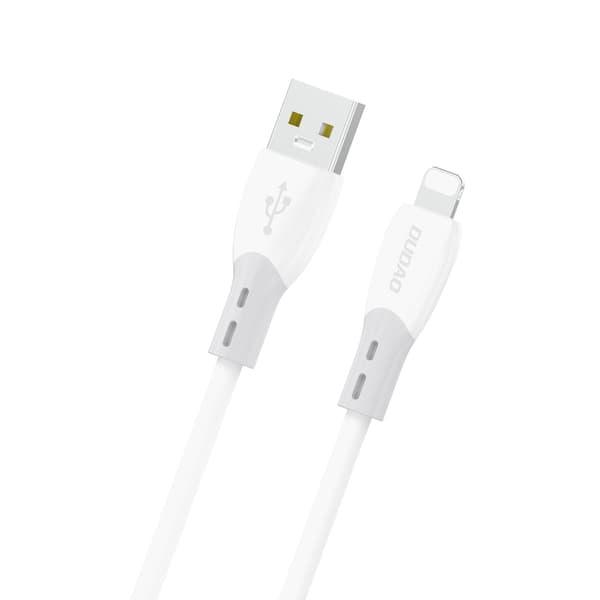 Silikoneflettet USB-A-kabel - iPhone Lightning L25SL 30W 1m - Hvid