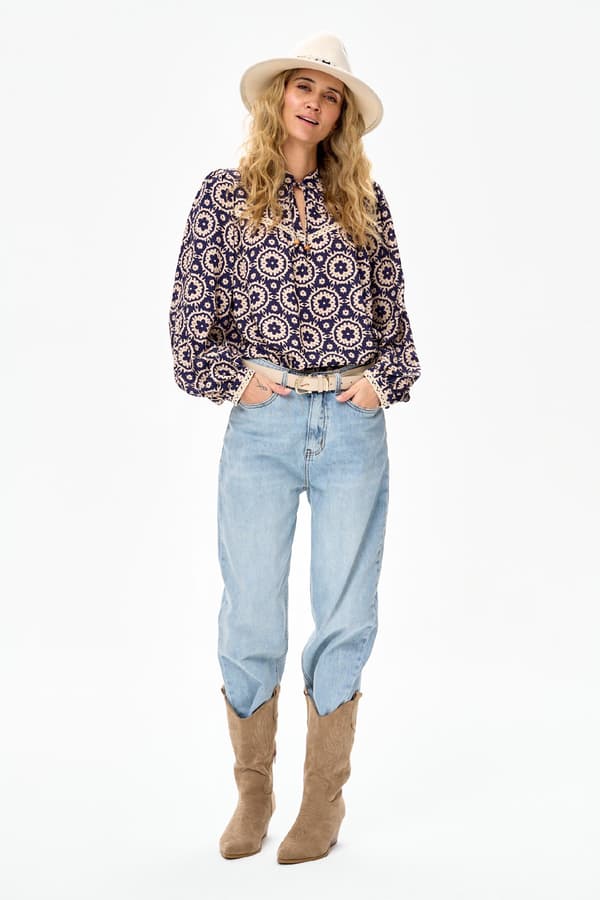 Tiffani Mørkeblå Damebluse 34/36