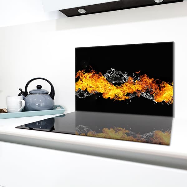 Lasinen suojalevy liedelle 80x52 Fire