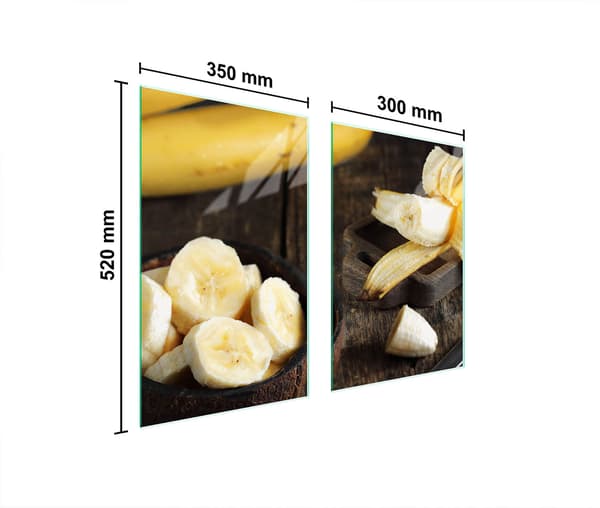 GLASPLADE TIL KØKKEN 65x52 BANAN