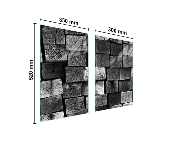 GLASSKYDDSPLÅT FÖR KÖK 65x52 TRÄ