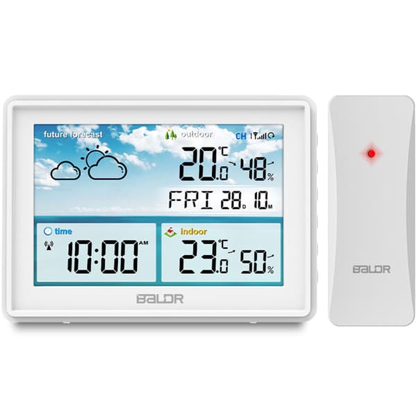 Väderstation med display BD-909 vit
