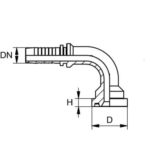 SFL 90° nippa DN13 30.2 1/2" 3000 PSI 4SP