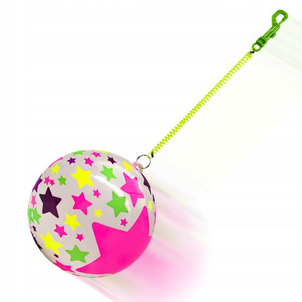 OPPUSTET BOLD på FJEDERGUMMI STJERNER diameter 23 cm