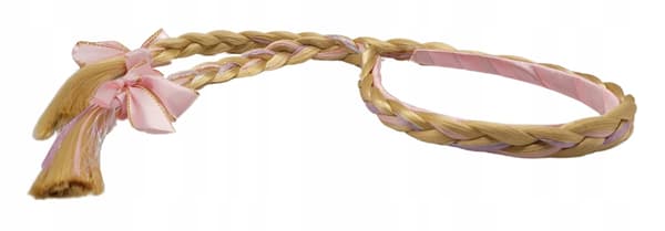 FLÄTOR blont hår HÅRBAND ROYTTER rosa set