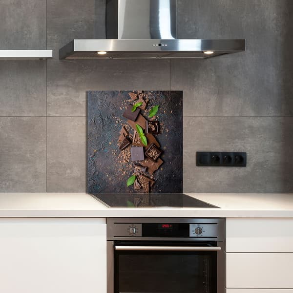 GLASPANEL FÖR KÖK 60x65 Choklad