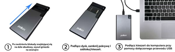 2,5" SATA USB 3.0 HDD/SSD-bås USB-C -> USB-A