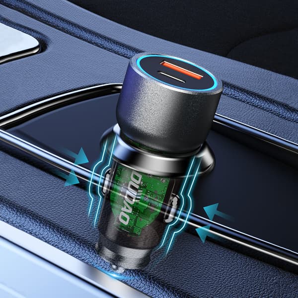 R4T 30W USB-A USB-C Billaddare - Grå