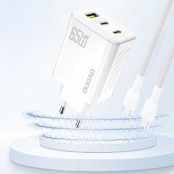 Vægoplader A29 GaN USB-C USB-A 65W - hvid