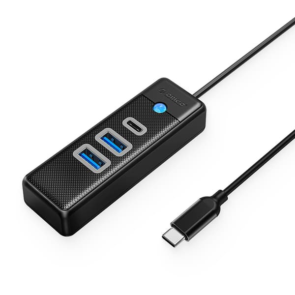 PWC2U-C3 USB-C - USB-A USB-C splitter hub - sort