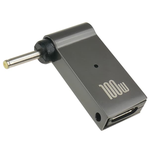 USB-C-adapter til strømforsyning af bærbar computer med 2,5x0,7 mm stik