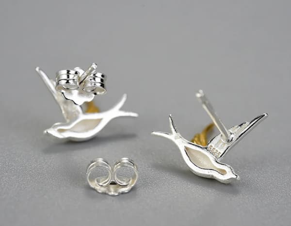 Pendientes de Plata Golondrinas Pendientes Plata 925