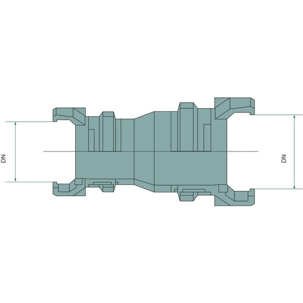 Guillemin systemreduktion (DSP) aluminiumsbredde 65x100 mm reduktionsforbindelse