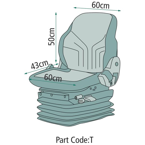 Sædebetræk 50x43 cm sort Grammer Maximo Compacto Primo 00126