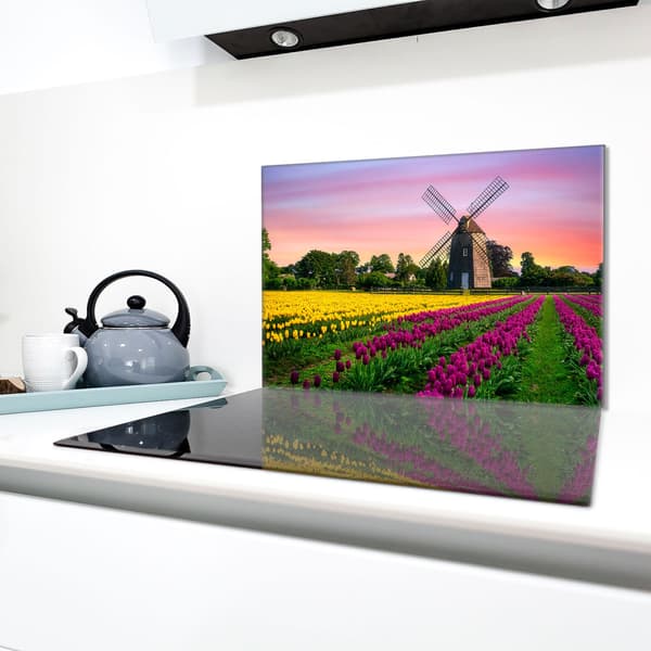 Lasinen suojalevy liedelle 80x52 Łąka