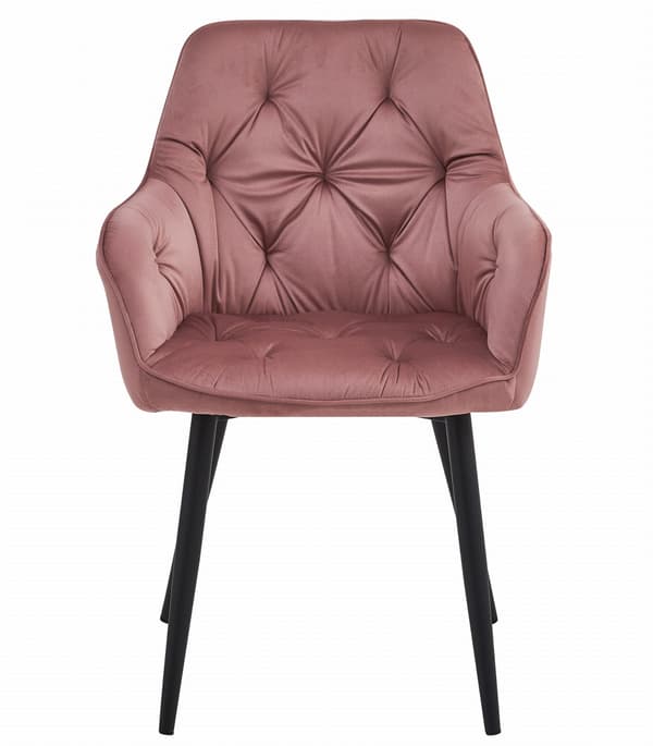 JORK stol - pink velour / sorte ben x 1