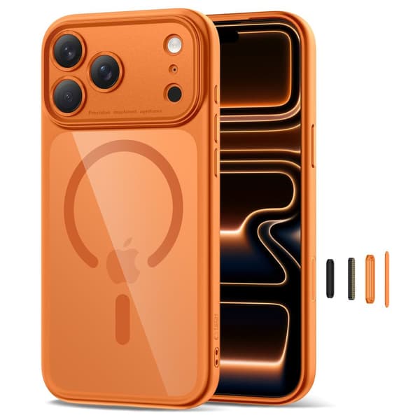 iPhone 17 Pro Magpeak Magsafe CC-skal - Transparent Orange