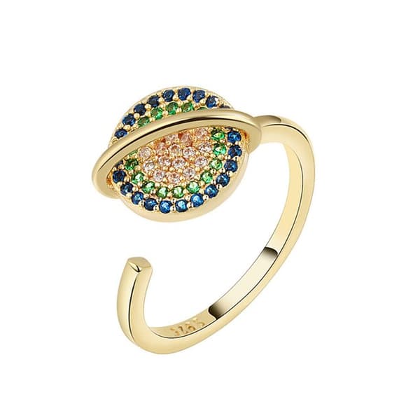 Justerbar guldring Cosmos Silver 925 Trusky