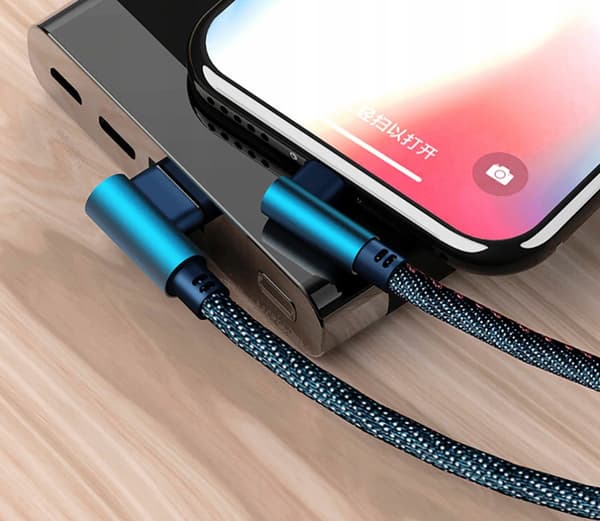 MICRO USB-KABEL SNABBLADDNING 2m VINKLAD 90° Koanni