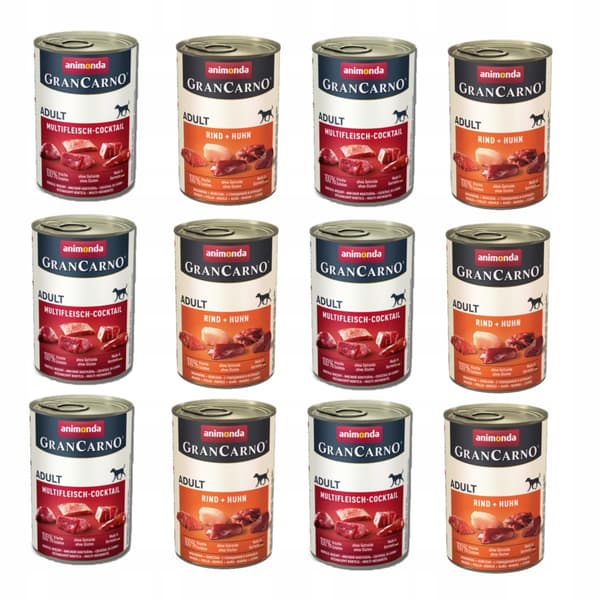 Animonda Grancarno våtfoder för hundar, blandade smaker, 12x400g