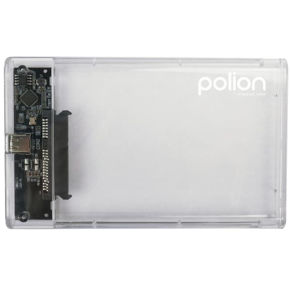 2,5" SATA USB 3.2 HDD/SSD-fack USB-C -> USB-A | transparent
