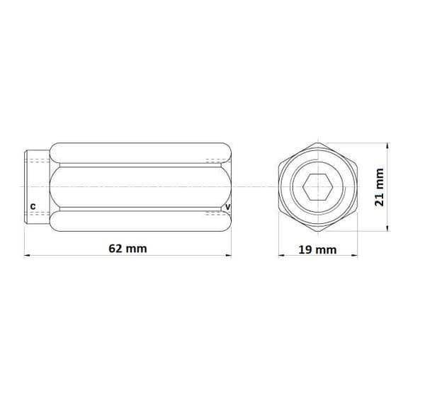 VU BSP kontraventil 1/4" indvendig gevind